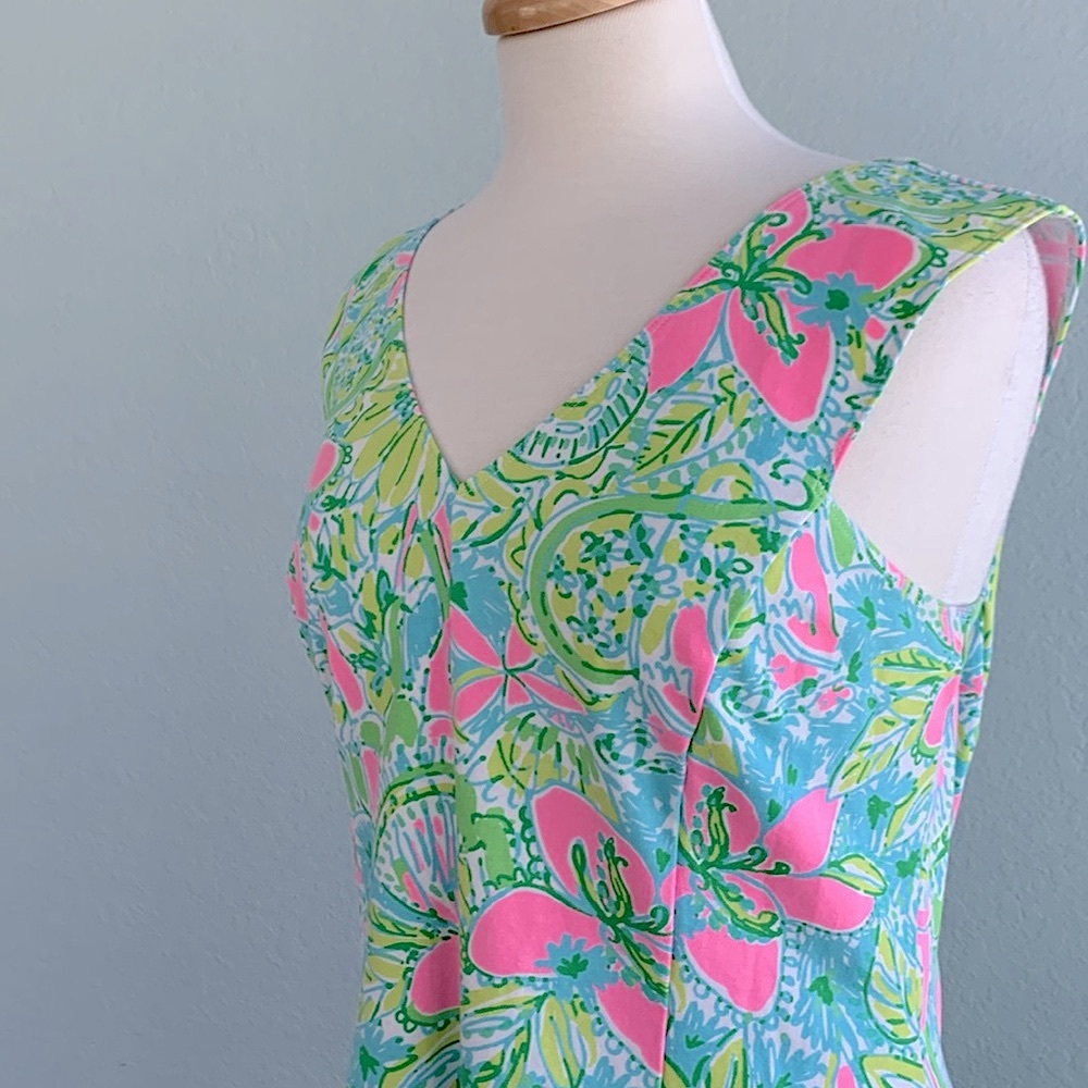 Lilly Pulitzer Vibrant Green and Pink Mini Dress - Picture 9 of 15